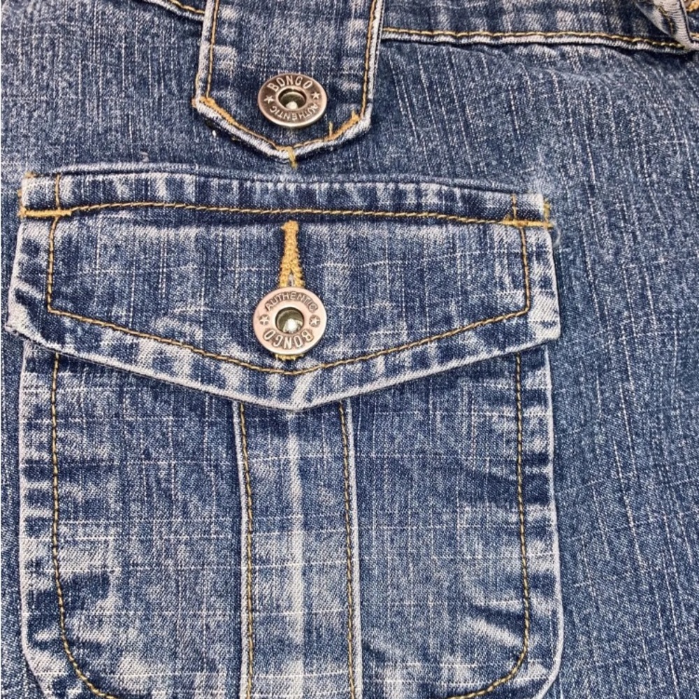 Vintage Y2K Bongo Cargo Denim jean mini skirt Women’s 9 Low Rise Front Pockets 9 - Picture 6 of 8